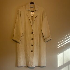NWT Lillusory Beige Women's Trench Coat Cardigan - Size XL
